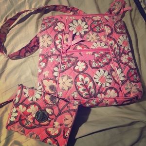 Vera Bradley crossover bag with matching wallet